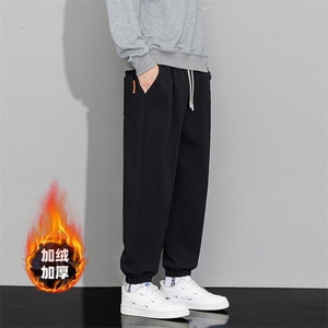 2305加绒/P55休闲裤男美式大码宽松潮男百搭长裤子卫裤男M-8XL图片