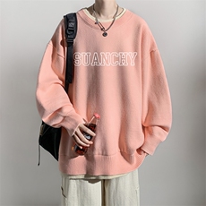 控78假两件毛衣男大码加绒针织衫男毛线衣M80229-P55加绒P70，男装针织衫/毛衣，电商A040