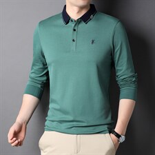 CE609钱塘2020-2中年男士春秋薄款时尚休闲简约长袖T恤货稳P62，男装T恤，钱塘207-2