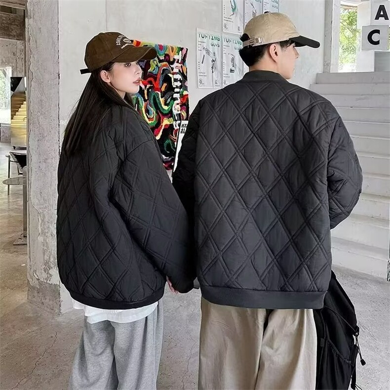 BOYUE帛跃冬季cityboy绣标菱形格棉服青少年男潮棒球棉衣m75p68,男装棉衣,电商D315