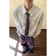 条纹长袖衬衫男士休闲商务百搭免烫尖领帅气衬衣，男装衬衫，星座410-6（原星座1304-1）