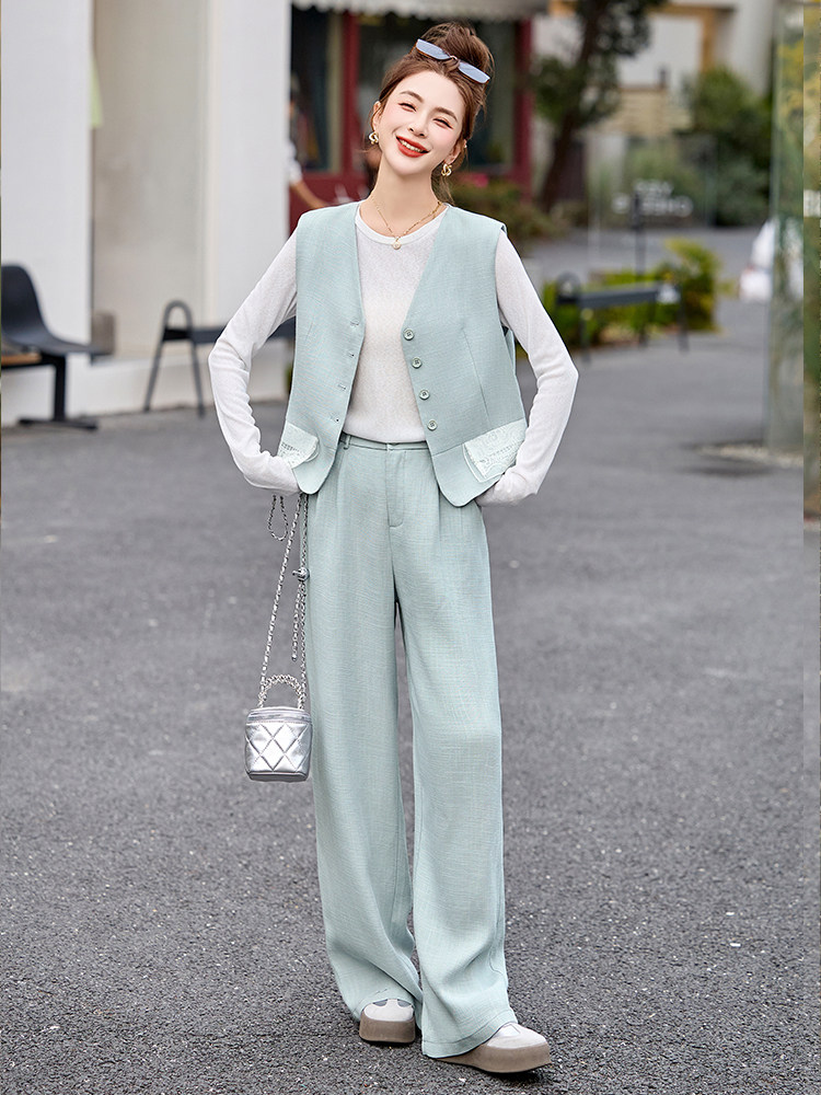 短裤套装女夏2025新款小个子韩系穿搭时尚蕾丝花边洋气休闲三件套,女装套装/套裙,玖莱伊