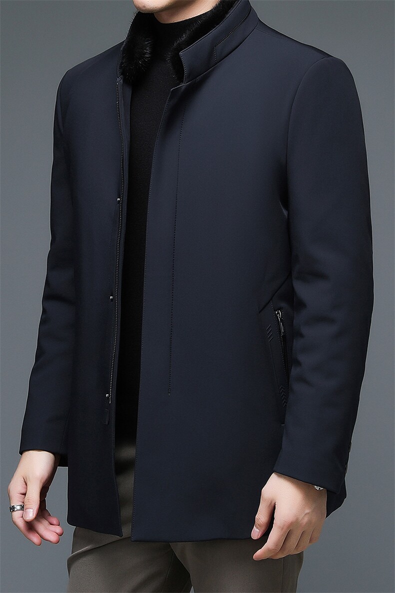 DW-f08冬季男士羽绒服可拆卸内胆水貂领外套男装翻领白鸭绒P339,男装羽绒服,电商B360