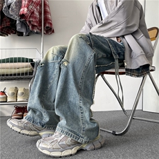 高街街头hiphop潮流设计工装牛仔裤百搭休闲裤N027-P55，男装牛仔裤，星座308B-2