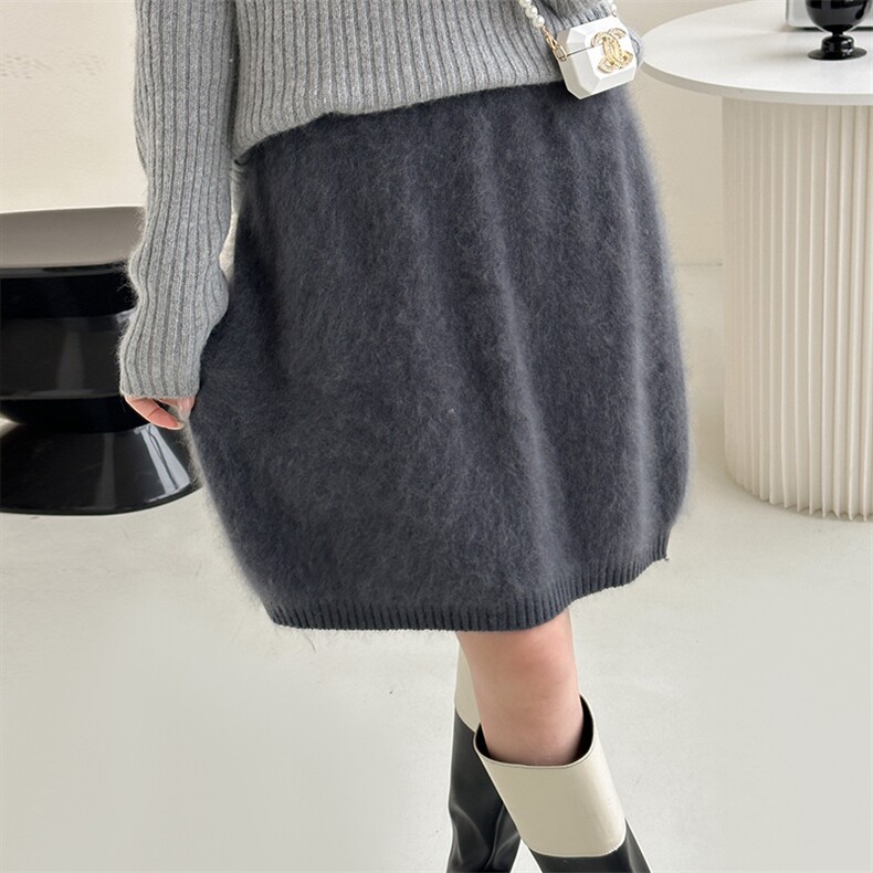 2025年秋季时尚百搭简约半身裙，女装半身裙，仟禧羊绒