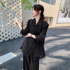 (新品）现货新款韩系蕾丝边阔腿裤套装F568-P175-K248，女装套装/套裙，2C255