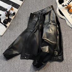 高街复古皮衣外套男春秋季潮牌廓型机车服PU皮夹克W25/P67，男装夹克，星座506B