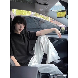 青少年短袖t恤男夏季新款高级感基础内搭打底衫宽松慵懒感半截袖图片