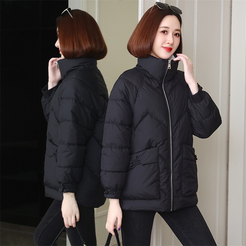 2022时尚休闲立领中年宽松秋冬棉衣外套女,女装棉衣/棉服,雪樱依海