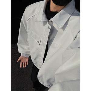 双面穿皮衣格子夹克外套机车服J2456-P85图片