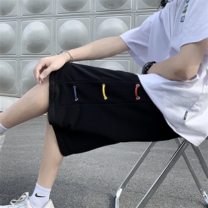 彩绳篮球运动裤男韩高街嘻哈直筒宽松短裤学生五分卫裤 K814-P30图片