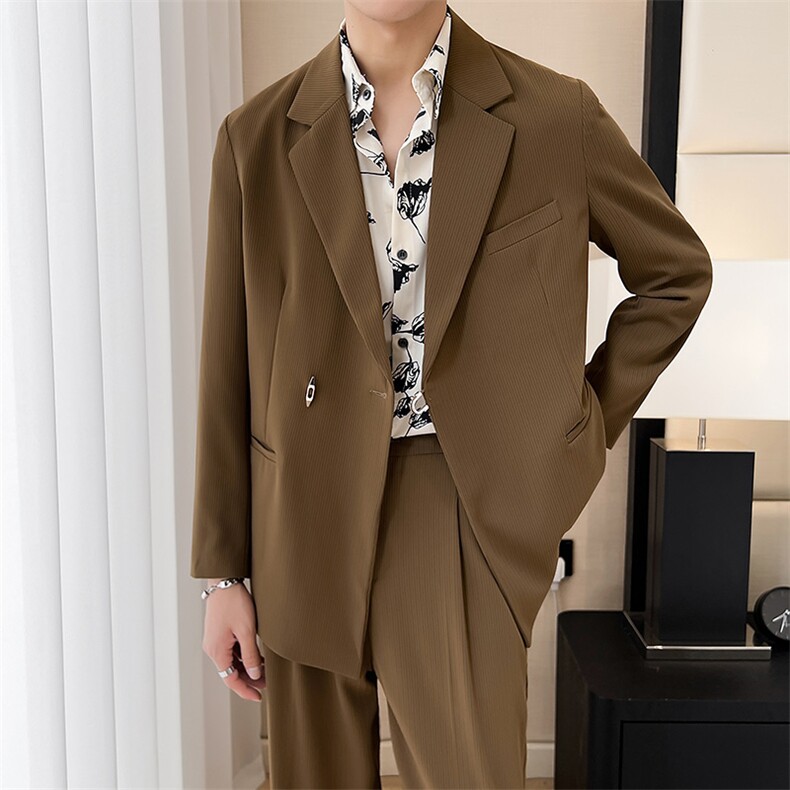轻熟风小众独特设计冰丝潮流西服垂坠肌理感小西装XZ48/P160控248,男装西服,电商A243