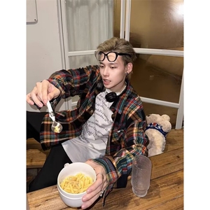2025长袖衬衫日系港风ins宽松衬衣男生夏秋季潮流百搭休闲外套图片