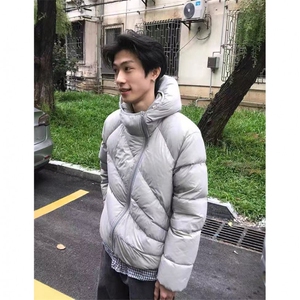 网图 冬季斜拉链连帽排骨轻量保暖棉服MY125/P110图片