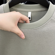 圆领落肩卫衣男秋冬季加厚刺绣长袖T恤打底衫套头休闲男装上衣潮，男装T恤，电商B212（原钱塘6029）