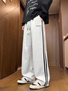 条纹设计感直筒休闲卫裤 CK63 M-3XL 特P30图片