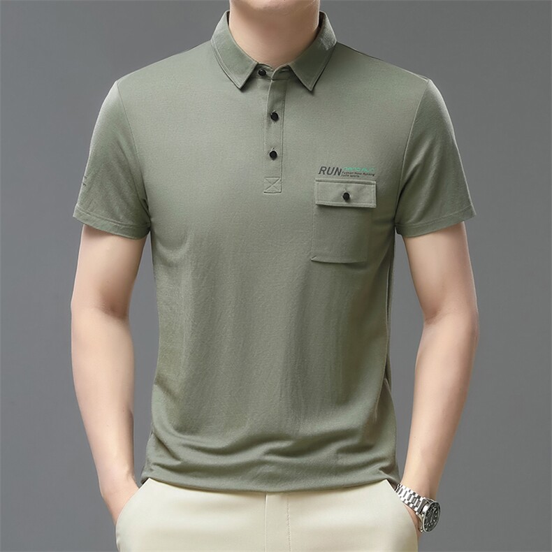中年爸爸装短袖T恤休闲商务POLO衫T恤上衣凉感免烫男装QP1637-P60图片