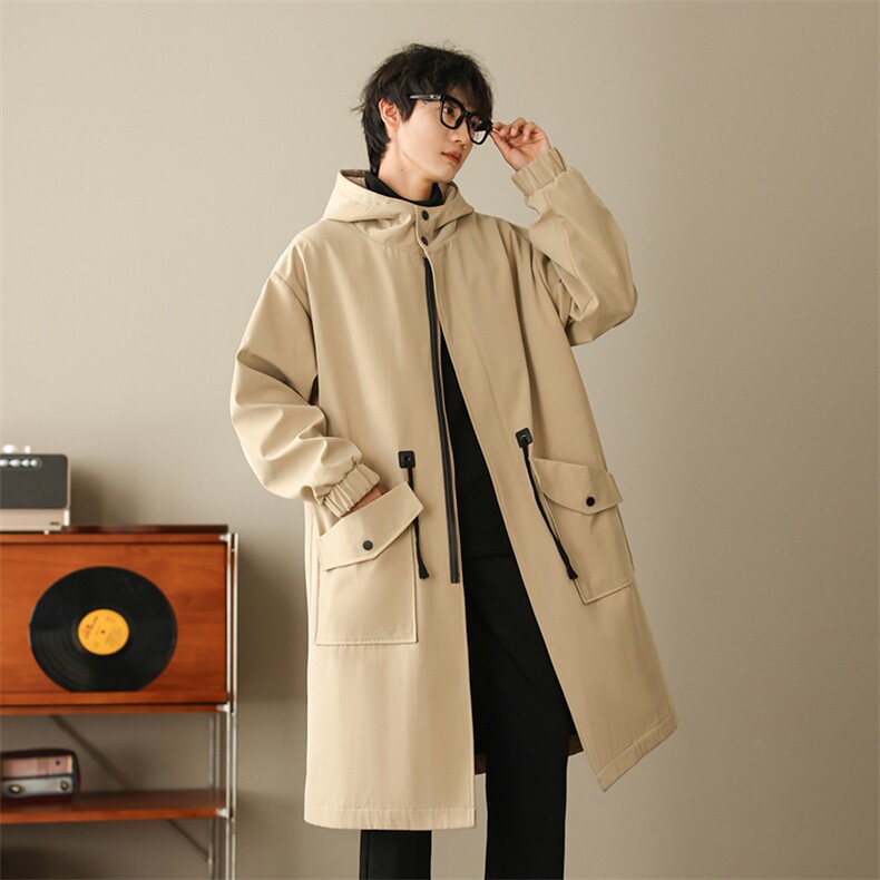 4W件长年冲锋风衣男中长款大衣夹克F994薄P95加棉P110港风E，男装风衣，星座401