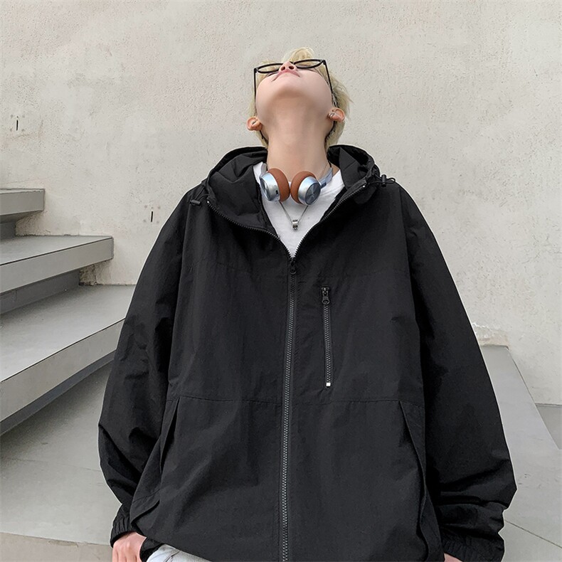 美式机能防晒服男秋冬季薄款连帽防晒衣户外潮牌情侣速干夹克外套,男装夹克,电商A102-1
