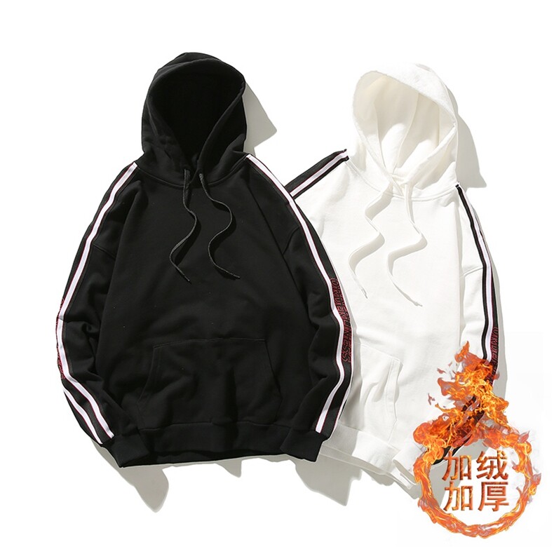 冬季加绒加厚白底日系港风国潮外贸chic风格连帽卫衣潮WY2220-P55,男装卫衣,电商A021A