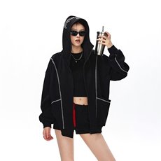 420克高品质重工刺绣专机针织开衫青春情侣外套XZ301AWT2506，女装短外套，星座301A