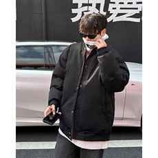 潮牌宽松棉服男日系复古棒球服棉衣情侣休闲飞行服外套冬HY303，男装棉衣，星座506