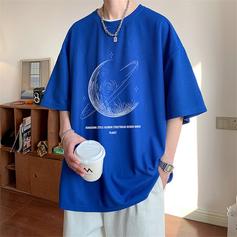 ！2023夏季潮牌男士华夫格短袖T恤百搭简约半袖TXH326P25,男装T恤,电商B220