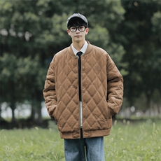 2024秋冬新款棉衣棒球领时尚情侣百搭外套加绒加厚MY9062P-100，男装棉衣，电商A128