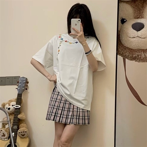 万针全刺绣工艺抖音得物高品质260克重磅纯棉双纱美式高街短袖T恤图片