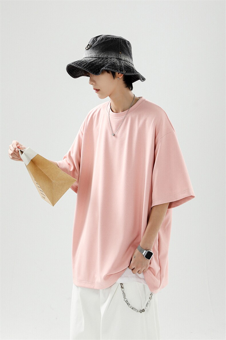 8XL-M高品质重磅棉光版纯色短袖T恤百搭款半截袖五分袖DX332特P23,男装T恤,电商D206-1