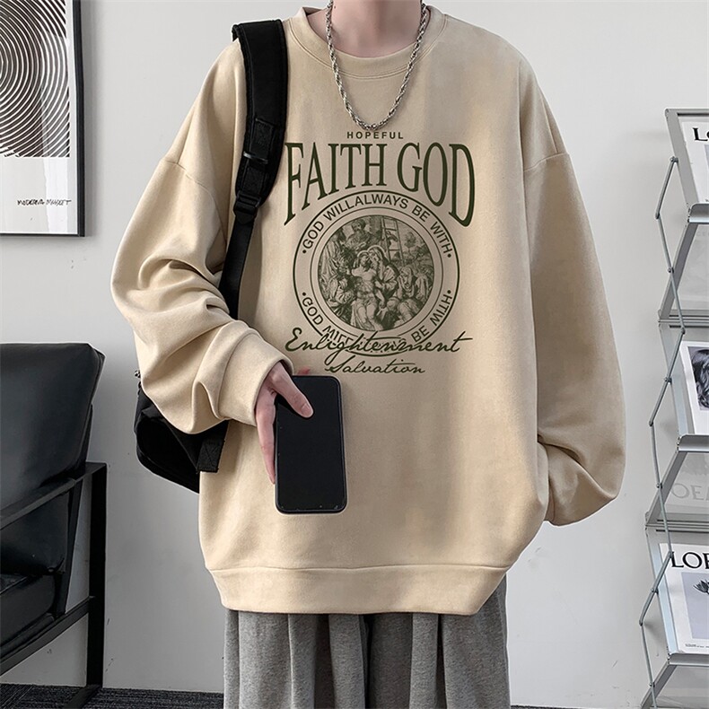 麂皮绒卫衣男大码重磅长袖t恤男JW81388-P35,男装卫衣,电商A040