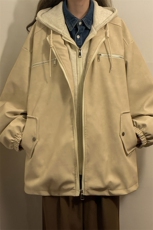 1中性连帽PU皮假两件复古做旧金属装饰夹克男JK77767P108控148，男装夹克，星座226-2