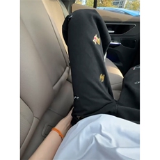 潮牌美式刺绣做旧水洗牛仔裤男复古宽松阔腿百搭拖地长裤，男装牛仔裤，星座302A-2