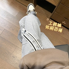 百搭休闲裤直筒时尚垂顺工装裤美式复古聚酯纤维WK100特批35，男装休闲裤，星座718-1