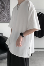T3053/P25短袖男士潮流宽松开衩体恤打底衫夏季半袖T恤男简约上衣，男装T恤，电商A141