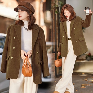 高品质！短款毛呢羽绒服女洋气2024年冬季新款高级感保暖显瘦90绒
