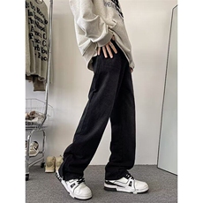 复古vibe牛仔裤男秋冬高街保暖休闲阔腿裤美式百搭青少年裤子，男装牛仔裤，星座506A