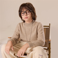 儿童半高领山羊绒衫男童秋冬加厚高端打底中大童女童冬毛衣，童装儿童羊绒衫，跳跳羊儿童羊绒衫