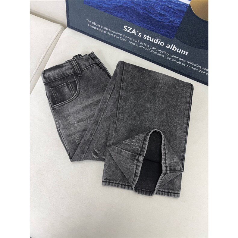 B221美式ins高街暗黑宽松直筒破洞牛仔裤LK25504-特P45控78,男装牛仔裤,电商B221