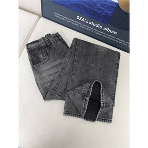 B221 美式ins高街暗黑宽松直筒破洞牛仔裤 LK25504-特P45控78图片