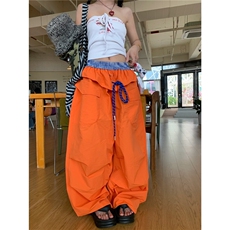 0918很秀甜酷设计感拼接绑带宽松工装裤女辣妹百搭垂感显瘦阔腿裤，男装工装外套，星座1210-1