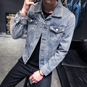 春季破洞牛仔外套男韩版潮流夹克男生褂子休闲春秋装8161-P85图片