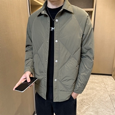 翻领轻薄羽绒服夹克男棱角设计休闲外套上衣DS-A329-S2607-P135，男装夹克，电商A329