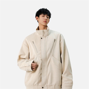 现货 2025秋款麂皮绒夹克外套男潮牌痞帅上衣 JK8087-P85 控128，男装夹克，星座1209-2