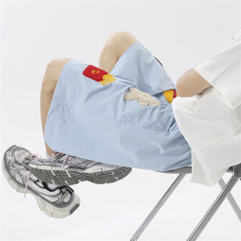 【现货】A806-P45-控68 夏季薄款速干短裤 毛巾绣男女五分裤图片