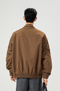 美式罗纹拼接袖子褶皱大码M-5XL教练夹克男JK78056P69控105图片