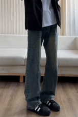 【网图】B221美式ins高街修身斜切微喇牛仔裤LK25574-特P40控68，男装牛仔裤，电商B221