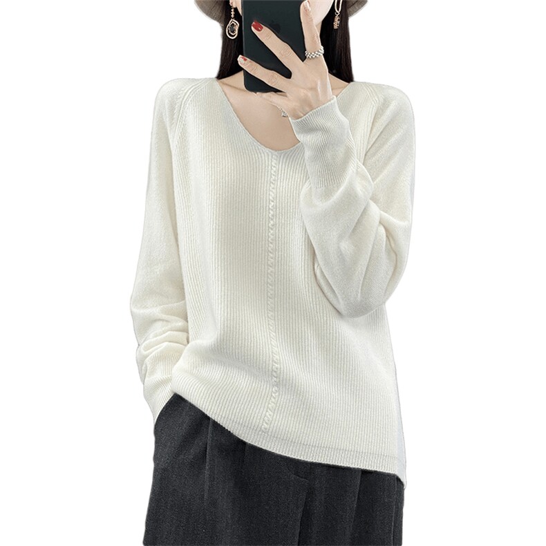 2024秋装新款简约时尚显瘦套头女士针织羊毛打底上衣潮,女装羊毛衫,盛鼎羊绒