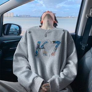 2026春季复古K7字母贴布刺绣420g重磅华棉卫衣男W5426-特P38控75图片