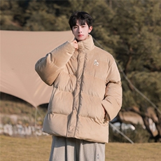 字母刺绣灯芯绒麻花条冬季纯色棉衣棉服外套男XMY2312-P115控158，男装棉衣，电商B370